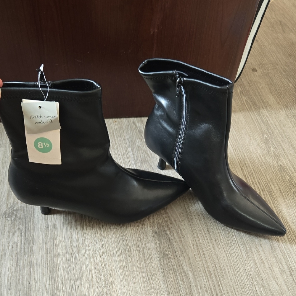 a new day Sleek Black Pointed Heeled Boots